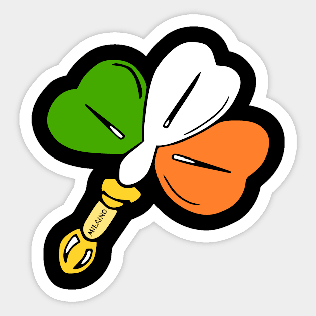 Cool Ireland Shamrock Flag by Milaino Sticker by Milaino